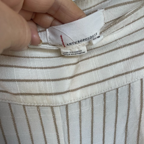 Anthropolgie Pin Striped Wide-Leg Pants w/Button Detail - Picture 2 of 7